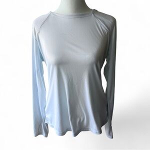 Columbia Women's Hooded Pull Over Long Sleeve Lightweight Blue Shirt